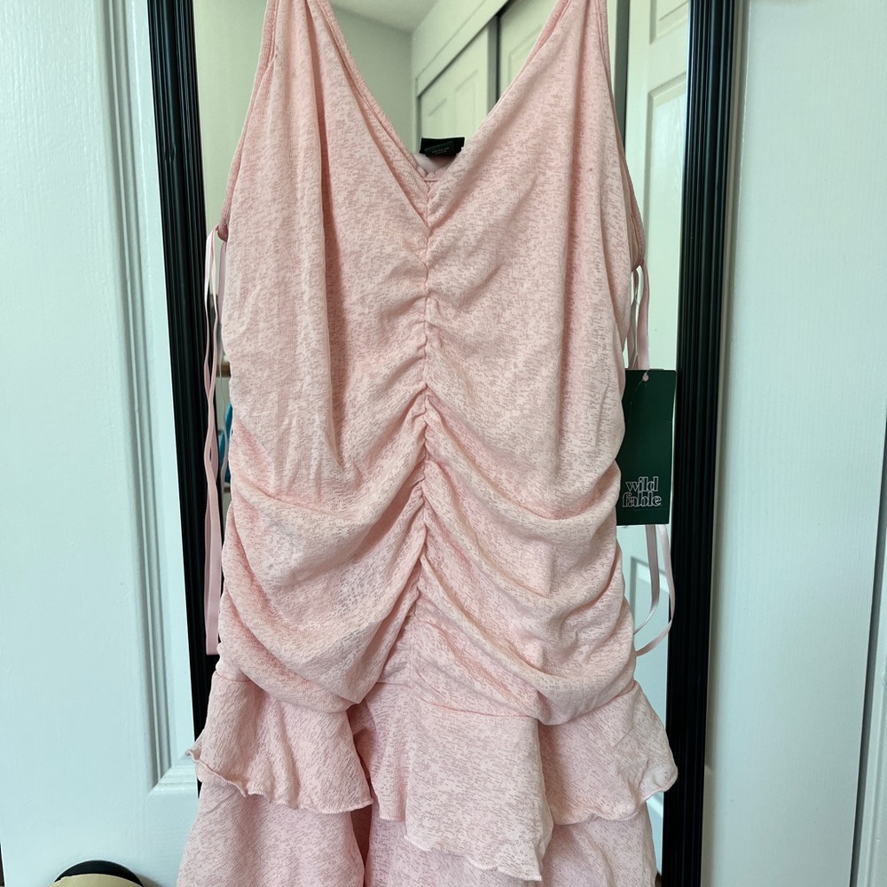 NWT - Pink Ruffle Mini Dress - Picture 4 of 6